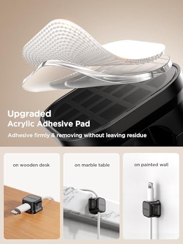 JOYROOM 9 Pack Magnetic Cable Clips Cord Organizer Adhesive Wire Management - Image 4