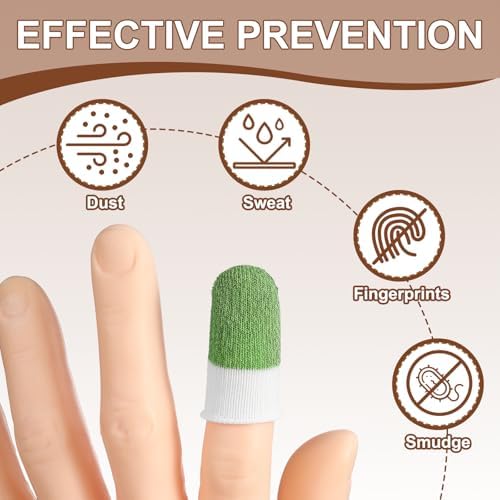 PATIKIL Controller Finger Thumb Sleeve, 40 Pack Mobile Gaming Finger Sleeves Silver Fiber Tip Gloves Anti-Sweat Breathable for Game Phone Touchscreen Devices, Light Green - Image 4