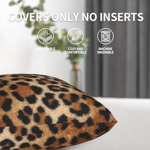 Cheetah Print Pillowcase Set of 2 Leopard Animal Skin Throw Pillow Covers Shells for Couch Office Bedroom Home Decoration, 16"X16" - Image 4