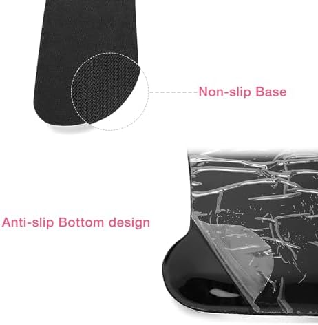 MOSISO Peony Wrist Rest Support for Mouse Pad & Keyboard Set, Black - Image 5