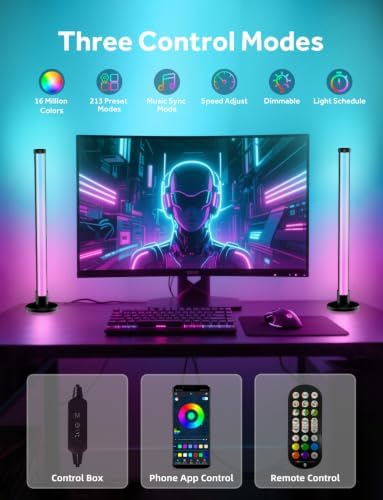 Smart LED Light Bars, Gaming Lights RGB Light Bar for Room, 16 Million Colors TV Backlights, Music Sync, App & Remote Control Ambient Lighting for PC, Room Decorative Mood Lights - Image 6