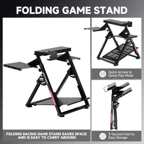 GTPLAYER Flight & Sim Racing Wheel Stand Simulator Cockpit Racing Steering Shifter and Flight Control Mounts Fit for Logitech/Thrustmaster/PXN Gaming Devices, Electronic Devices NOT Included, Black - Image 4