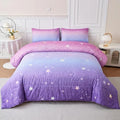 3PCS Girls Comforter Sets Full,Galaxy Bedding Set,Pink and Purple Bedding Set,Full Comforter Set for Girls by Helloosuucomforterset
