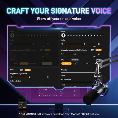 MAONO PD200X XLR/USB Dynamic Microphone, RGB Gaming Mic with Software - Image 3