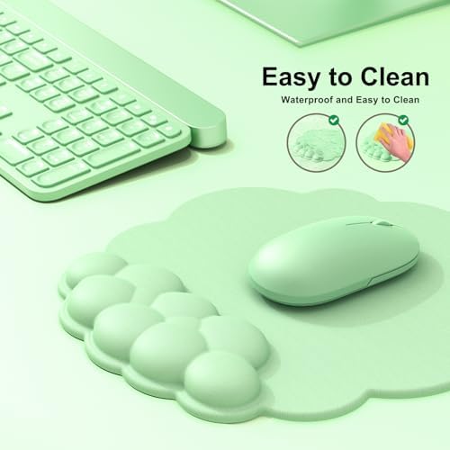 MOKURU Cloud Mouse Pad with Wrist Rest, Cloud Keyboard Wrist Rest, Mouse Pad Wrist Support, Ergonomic Keyboard Mouse Wrist Support (Green) - Image 4