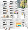 Pegboard Combination Wall Organizer Kit，4 Pegboards & 20 Accessories, Mount Display Pegboard Panel for Home Office, Gaming Room, Wall Storage,Crafts Organization,12''x12'' Each (White) by Unknown
