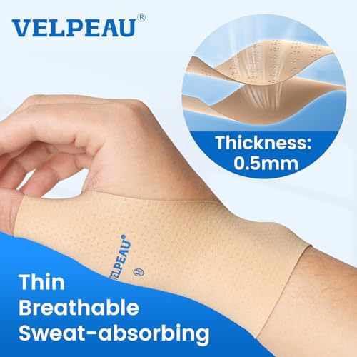 Velpeau 2pcs Thumb and Wrist Compression Sleeve for Tendonitis, Khaki, L - Image 3