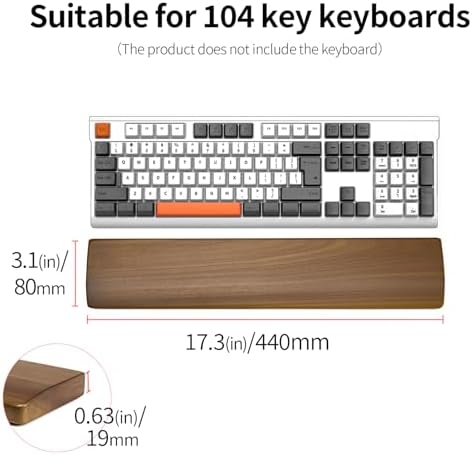 Ergonomic Wooden Wrist Rest Support for 104 Key Mechanical Keyboard - Image 5