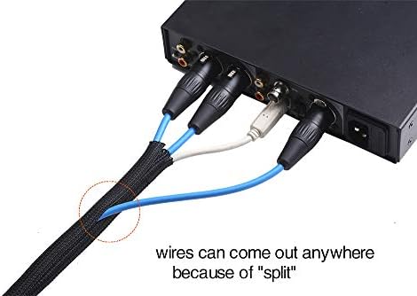 Alex Tech 25ft - 3/4 inch Cord Protector Wire Loom Tubing Cable Sleeve Split Sleeving For USB Cable Power Cord Audio Video Cable – Protect Cat From Chewing Cords - Black - Image 3