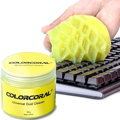 ColorCoral Cleaning Gel Universal Dust Cleaner for PC Keyboard Car Detailing Office Electronics Laptop Dusting Kit Computer Dust Remover, Computer Gaming Car Accessories, Gift for Men Women 160g by ColorCoral