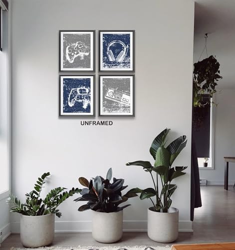 Retro Video Game Gaming Poster Prints for Home Boys Room Playroom Decor,Black And White Video Game Decorations Prints Wall Art Unframed 4pcs 8x10inches,Gift for Gamer Boys Gaming Love (8×10 inc) - Image 3