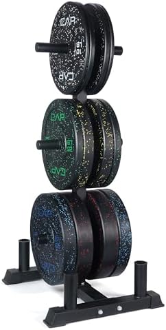 CAP 2-inch Olympic Bumper Plate Weight Set | 100-370 lbs | Multiple Colors | Storage Rack Optional by CAP