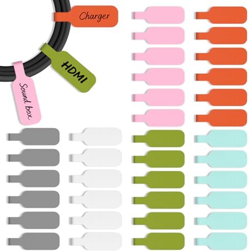 Cable Cord Labels, Easy Write, Nylon Hook & Loop Wire Tags, 36pcs by Unknown