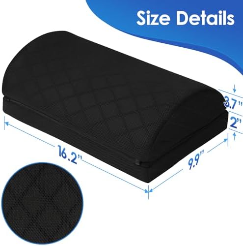 CushZone Foot Rest for Under Desk at Work, Black | 2-Height Adjustable Foot Stool for Office and Home, Office Desk Accessories, Ergonomic Foot Support - Image 2