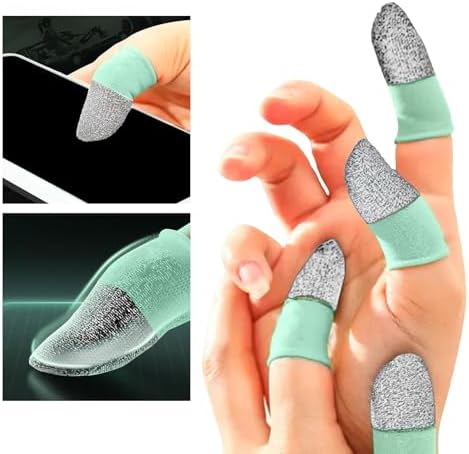 10 Pack Color Obstructed Esports Finger Gauntlets Carbonfiber Construction Strengthened Physical Response Breathable Competitive Gaming Finger Sleeves - Image 2