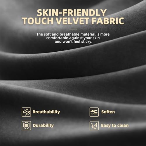 Ferghana Velvet Fabric Gaming Chair, High Back Ergonomic Gamer Chair for Adult, Comfortable Video Game Chair with Footrest and Massage Lumbar Cushion, Racing Reclining Office Computer Desk Chair Black - Image 5