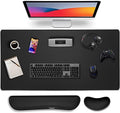 Gimars 4 in 1 Mouse Pad and Keyboard Wrist Rest Set, Large Mouse Pad with Memory Foam Wrist Support Pad for Desk with Coaster, Easy Typing Pain Relief, Gaming Office Home, 31.5x12 inch, Black by Gimars