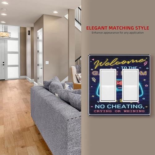 Decorative Outlet Covers Welcome to the Game Room Sign 2 Gang Light Switch Cover Plate Double Rocker Wall Plate Gfci Switch Plate Covers Plug Faceplate for Bedroom Decor - Image 7