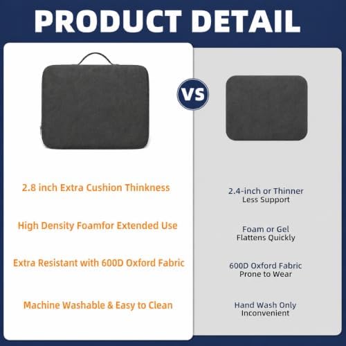 Extra Thick Stadium Seat Cushion - Bleacher Seat Cushion, Stadium Cushion | Waterproof, 2.8" Bleacher Cushions for Adults, Lightweight Stadium Seat Pad, 2-Pack Gray Portable Seat Cushion with Handle - Image 6