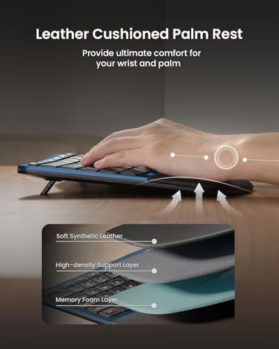 ProtoArc EKM01 Plus Wireless Ergonomic Keyboard Mouse Combo - Blue - Image 3