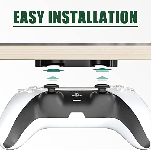 2 Pcs Controller Desk Mount Fit for PlayStation 5/PlayStation 4 Controller, PS5 Controller Holder Storage Rack, No Drilling Stick Under Desk Stand Hanger for PS4 Gaming Controllers - Image 3