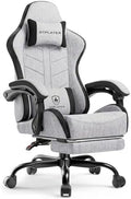 GTPLAYER Gaming Chair for Adults, Computer Chair with Footrest, Grey | Ergonomic Video Game Chair with 90-155° Recline, Removable Headrest & Lumbar Support, All-Day Comfort for Home & Office by GTPLAYER