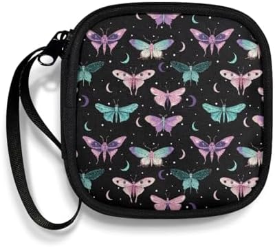 Butterfly and Moon Headphone Carrying Case Storage Bag Pouch for Bluetooth Wireless Headphones, Cords, Cable, Earbuds, Charger, USB Flash Driver, MP3 by Unknown