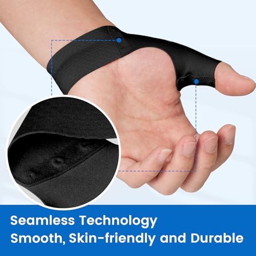 Velpeau 2pcs Durable Thumb Compression Sleeve for Tendonitis, Black, L - Image 4
