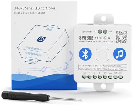 BTF-LIGHTING SP630E 12-in-1 Bluetooth LED Controller with Mic, DC5V/12V/24V by BTF-LIGHTING