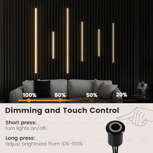 Wall Slat Lights 12pcs Black Self-Adhesive Wood Panel Lights - Image 5