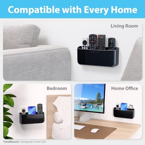 TotalMount Drop-Free Remote Holder – Removable Adhesive Strips – XL Black - Image 6