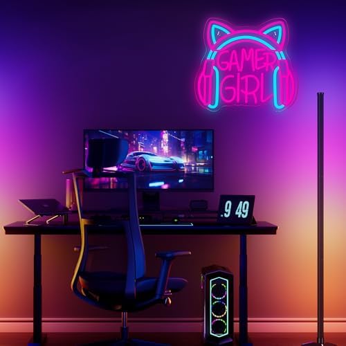 Mutank Gamer Girl Cat Headphones Neon Sign, Game Room Neon Sign USB Powered Game Headphone Sign LED Dimmable, for Gaming Room Bedrooms and Cat Ear Girl Man Caves Decor(13.3 * 12.2 In) - Image 5