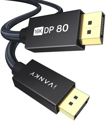 IVANKY 80Gbps DisplayPort Cable 2.1, 16K High Speed DP to DP Cable 10FT by ivanky