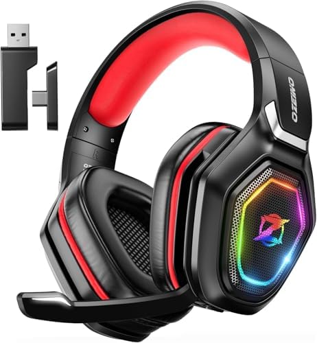 Ozeino 2.4GHz Gaming Headset Wireless with Flip Mic for Ps5, Ps4, PC, Gaming Headphones with USB-A & USB-C Transmitter, 40Hr Battery Gamer Headset for Laptop, Mobile, Mac - Image 4