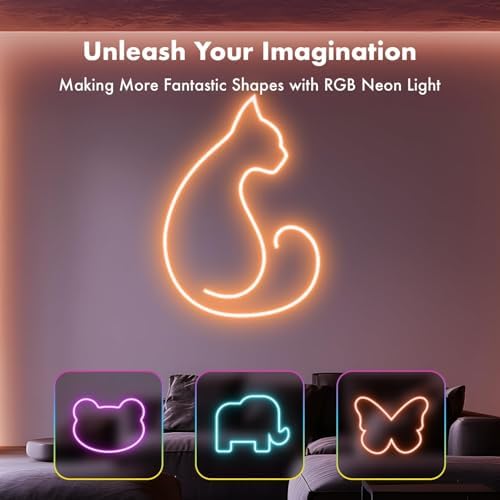SILFU Neon Rope Lights, 100FT (2x50FT) RGB LED Strip Lights - Image 4