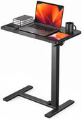 DUMOS Overbed Table with Wheels, Height-Adjustable Bedside Table, Black by DumosLifestyle