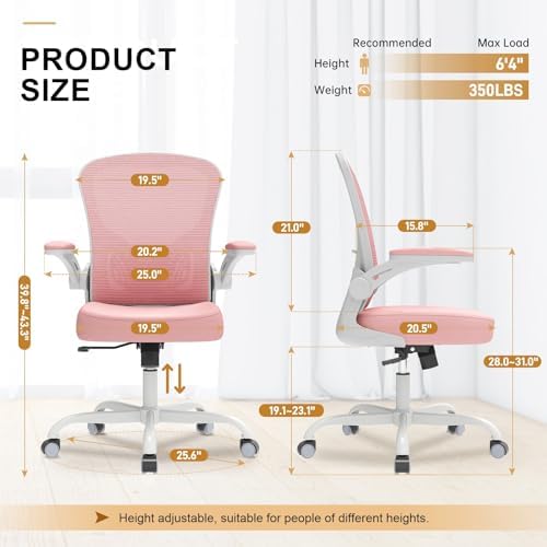 Synorla Office Chair|Ergonomic Desk Chairs 330LBS Capacity | Flip-up Armrests,Mesh Computer Chair,High Back,Comfy Work,Adjustable Lumbar Support - Image 2