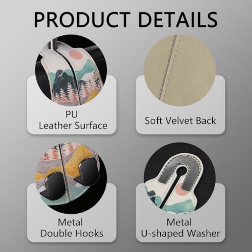 Blusabaca 2PCS Car Seat Headrest Hooks, Purses Bags Holder, Sunrise - Image 4
