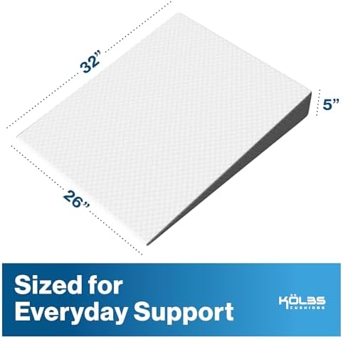 Kolbs Bed Wedge Pillow for Sleep Apnea, Acid Reflux and Back Pain Relief, Anti Snore Pillow, Premium Foam Wedge Cushion with Chic Jacquard Cover - Headboard Wedges for Sleeping (5" Gentle Incline) - Image 2