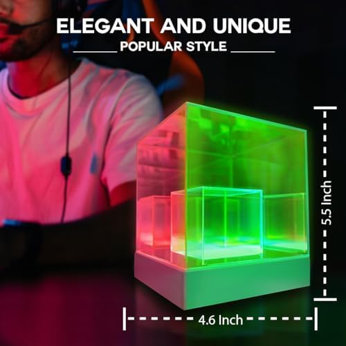 Lumoonosity Infinity Cube Light - 3D Infinity Lamp for Bedroom, Gamer Room - USB Powered, Color Changing Eye-Catching Table RGB LED Lamp - Image 3
