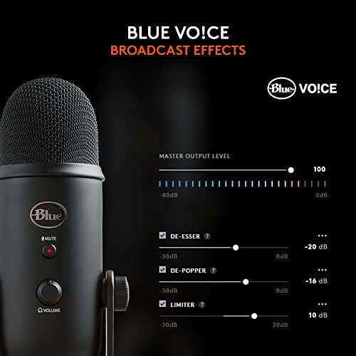 Logitech Creators Blue Yeti USB Microphone for PC, Mac, Gaming, Recording, Streaming, Podcasting, Studio and Computer Condenser Mic with Blue VO!CE effects, 4 Pickup Patterns, Plug and Play - Blackout - Image 5