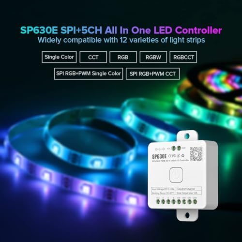BTF-LIGHTING SP630E 12-in-1 Bluetooth LED Controller with Mic, DC5V/12V/24V (Pack of 2) - Image 2