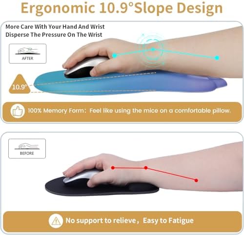 L-SPOUTTO Ergonomic Mouse Pad with Wrist Rest,Cute Mouse Pad Wrist Support - Image 5