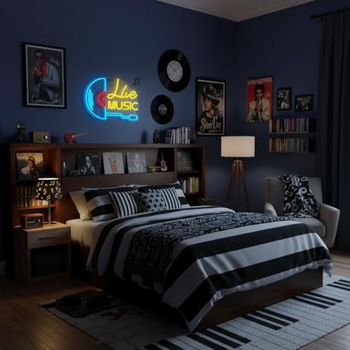 Live Music Neon Sign Vinyl Record LED Wall Light for Music Room Decor - Image 5