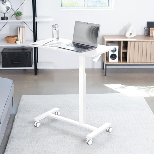 VIVO White Mobile 32 x 16 inch Over Couch Laptop Table, CART-V02L-W - Image 2