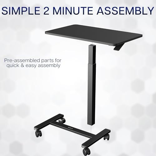 VIVO Black Mobile 28 x 16 inch Over Couch Laptop Table, CART-V28L - Image 6