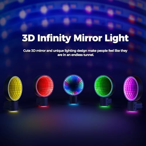 Briignite Night Lights Plug into Wall 3D Infinity Mirror Tunnel Light - Image 2