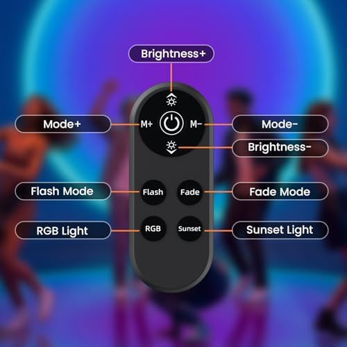 Sunset Lamp Projector Led Lights with Remote ,APP Push Button Control Night Light RGB Lights Sun Sunlight Sunrise Lamp 360° Rotation Mood Lighting Home/Room Decor Gifts for Women,Desktop Multicolor - Image 7