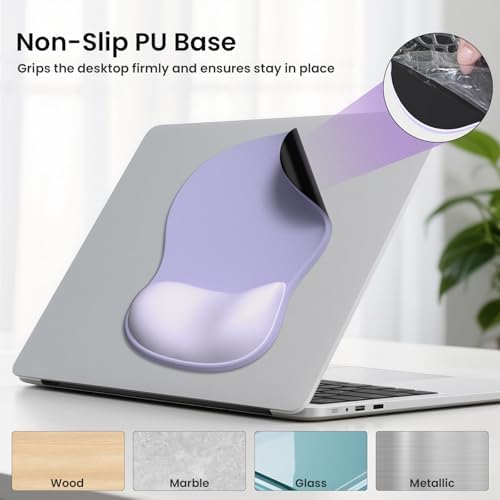 AKIT Ergonomic Mouse Pad and Keyboard Wrist Rest Set,Memory Foam,Purple | 3-in-1 Set Includes Mouse Pad and Keyboard Wrist Rest Memory Foam for Comfort Non-slip Base Suitable for Home Office Gaming - Image 4