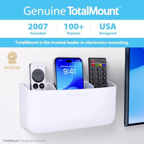 TotalMount Drop-Free Remote Holder – Removable Adhesive Strips – XL White - Image 5